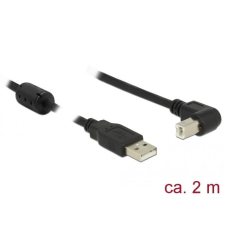 DELOCK USB 2.0 Type-A male &gt; USB 2.0 Type-B male angled 2m cable Black kábel és adapter