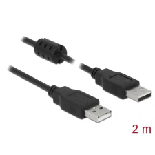 DELOCK USB 2.0 Type-A male > USB 2.0 Type-A male 2m cable Black (84891) kábel és adapter