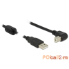 DELOCK USB 2.0 Type-A male > USB 2.0 Type-B male angled 2m cable Black (83528)