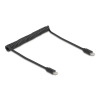 DELOCK USB 2.0 Type-C tekercses kábel, apa-apa 0,45 m-től 0,75 m-ig fekete
