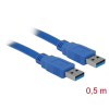 DELOCK USB 3.0 Type-A male > USB 3.0 Type-A male 0,5m cable Blue