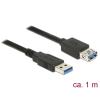 DELOCK USB 3.0 Type-A male > USB 3.0 Type-A female 1m Extension cable Black 85054