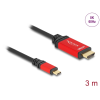 DELOCK USB 3.1 Type C HDMI 2.1 Átalakító Fekete-Piros 3m 80097