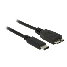 DELOCK USB 3.1 Type-C M - USB Micro-B M Adatkábel 0.5m Fekete kábel és adapter