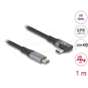 DELOCK USB 40 Gbps cable angled left / right USB PD 3.1 Extended Power Range 240W 1m Black 81131