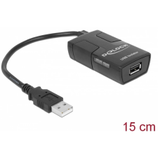 DELOCK USB A 5V DC -> USB A M/F izolátor 0.15m fekete kábel és adapter