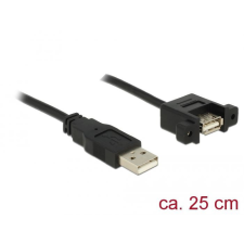 DELOCK USB-A apa -&gt; USB-A- anya panelrög kábel 25cm fekete (85462) kábel és adapter