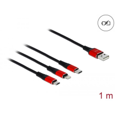 DELOCK USB-A -> Lightning / MicroUSB / USB-C kábel 1m (85892) (del85892) kábel és adapter