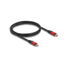 DELOCK USB-C -> USB-C M/M adatkábel 1m fekete-piros (80040)