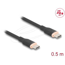 DELOCK USB cable USB-C to USB-C 0,5m Black kábel és adapter