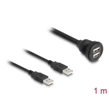 DELOCK USB Hosszabbító Fekete 1m 88104 kábel és adapter