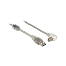 DELOCK USB Kabel A -> B 90° St/St 0.50m transparent (84811) kábel és adapter