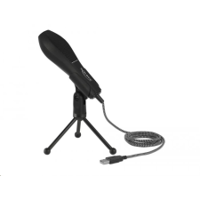 DELOCK USB kondenzátormikrofón asztali lábazattal (65939) (65939) mikrofon