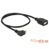 DELOCK USB mini male angled > USB 2.0-A female OTG 50cm Cable Black