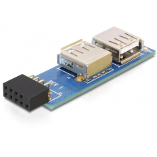 DELOCK USB pin header anya &gt; 2 x USB 2.0 anya - bal / jobb kábel és adapter