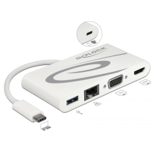 DELOCK USB Type-C 3.1 Docking Station HDMI 4K 30 Hz + VGA + LAN + USB PD laptop kellék