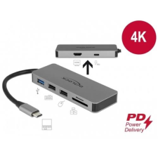 DELOCK USB Type-C docking station 4K HDMI, Hub, SD kártyaolvasó, PD 2.0 laptop kellék