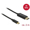  Delock USB Type-C koax kábel HDMI-hoz (DP Alt Mode) 4K 60 Hz 2 m