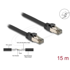 DELOCK UTP Összekötő Fekete 15m 80245 kábel és adapter