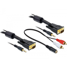DELOCK VGA + hang kábel 2m apa - apa kábel és adapter