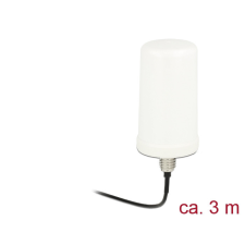 DELOCK WLAN antenna RP-SMA 802.11 ac/a/h/b/g/n 0 dBi 3 m ULA100 egyirányű, fehér, kültéri egyéb hálózati eszköz