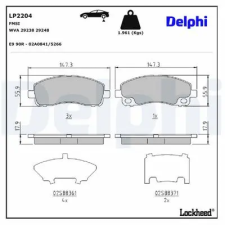 DELPHI fékbetétkészlet, rögzítőfék LP2204 autóalkatrész