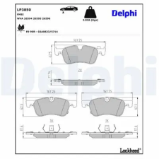 DELPHI fékbetétkészlet, rögzítőfék LP3850 autóalkatrész