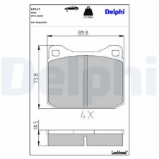 DELPHI fékbetétkészlet, tárcsafék LP117 fékbetét