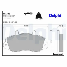 DELPHI fékbetétkészlet, tárcsafék LP1406 autóalkatrész