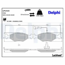 DELPHI fékbetétkészlet, tárcsafék LP1415 autóalkatrész