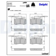 DELPHI fékbetétkészlet, tárcsafék LP1457 fékbetét