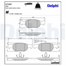 DELPHI fékbetétkészlet, tárcsafék LP1585 autóalkatrész