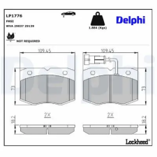 DELPHI fékbetétkészlet, tárcsafék LP1776 autóalkatrész
