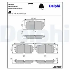 DELPHI fékbetétkészlet, tárcsafék LP2051 fékbetét