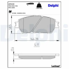 DELPHI fékbetétkészlet, tárcsafék LP2132 autóalkatrész