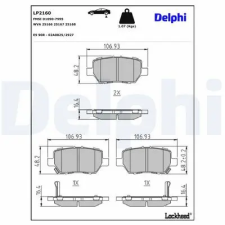 DELPHI fékbetétkészlet, tárcsafék LP2160 autóalkatrész