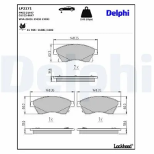 DELPHI fékbetétkészlet, tárcsafék LP2171 autóalkatrész