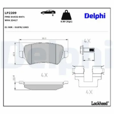 DELPHI fékbetétkészlet, tárcsafék LP2209 autóalkatrész