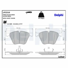 DELPHI fékbetétkészlet, tárcsafék LP2210 autóalkatrész