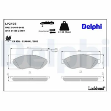 DELPHI fékbetétkészlet, tárcsafék LP2498 autóalkatrész