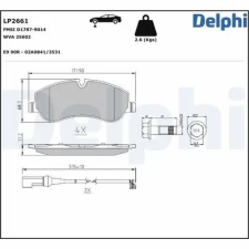 DELPHI fékbetétkészlet, tárcsafék LP2661 autóalkatrész