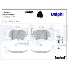 DELPHI fékbetétkészlet, tárcsafék LP3141 autóalkatrész