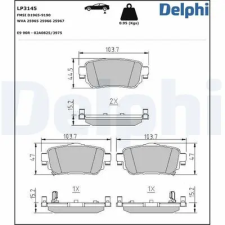 DELPHI fékbetétkészlet, tárcsafék LP3145 autóalkatrész