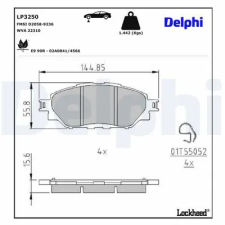 DELPHI fékbetétkészlet, tárcsafék LP3250 autóalkatrész