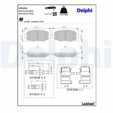 DELPHI fékbetétkészlet, tárcsafék LP3253 fékbetét