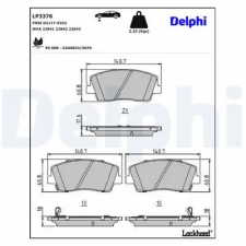 DELPHI fékbetétkészlet, tárcsafék LP3376 fékbetét
