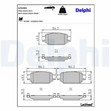 DELPHI fékbetétkészlet, tárcsafék LP3393 fékbetét