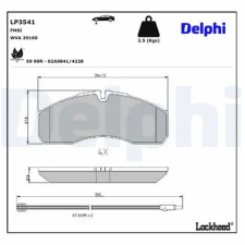 DELPHI fékbetétkészlet, tárcsafék LP3541 autóalkatrész