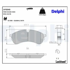 DELPHI fékbetétkészlet, tárcsafék LP3545 autóalkatrész