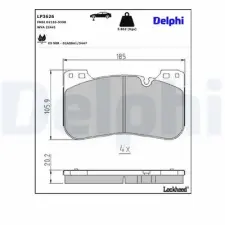 DELPHI fékbetétkészlet, tárcsafék LP3626 fékbetét